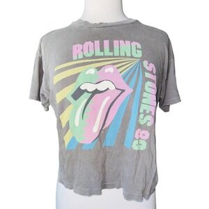Tailgate The ROLLING STONES 89 Tongue Lips LOGO Gray Pastel Womens Small N9